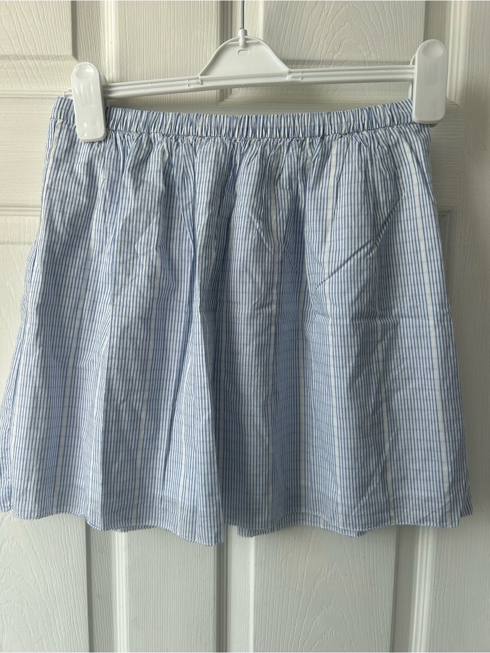 J. Crew Light Blue & White Striped Cotton Circle Skirt size 0